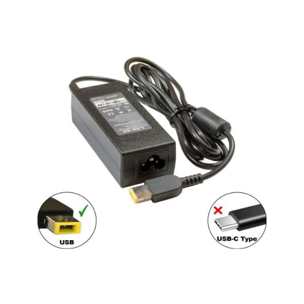 Chargeur bout USB jaune Pour Lenovo ThinkPad T470 T470s X270- Adaptateur d'Alimentation 20V 3.25A 65W